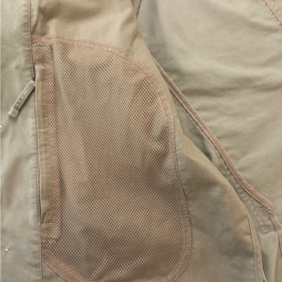 L.L. Bean Safari Field Jacket Pockets Elbow Patch Tan Neutral Khaki VTG Mens LG - Picture 10 of 16